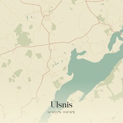 Vintage map of Ulsnis, Germany.