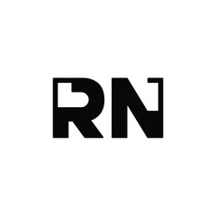 RN monogram logo design letter text name symbol monochrome logotype alphabet character simple logo