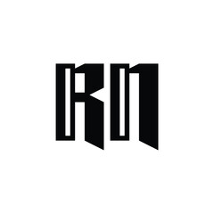 RN monogram logo design letter text name symbol monochrome logotype alphabet character simple logo