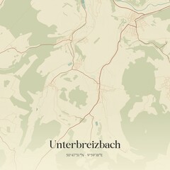 Vintage map of Unterbreizbach, Germany.
