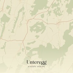 Vintage map of Unteregg, Germany.