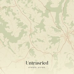 Fototapeta premium Vintage map of Untrasried, Germany.