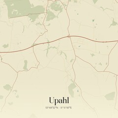 Vintage map of Upahl, Germany.