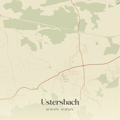 Vintage map of Ustersbach, Germany.