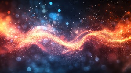 Obraz premium Abstract fiery wave, cosmic background, energy, design