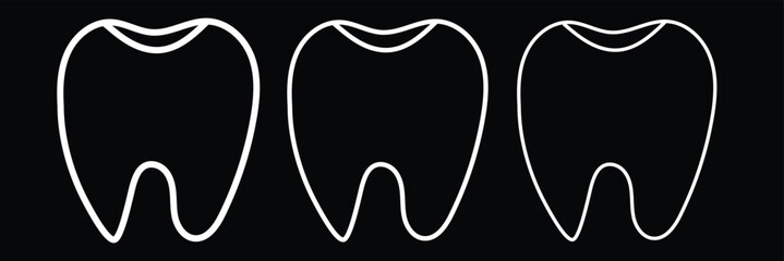 set of tooth liner icon .