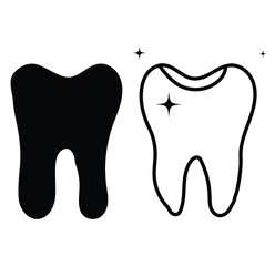 Set of clean and healthy tooth vector icons. Shine teeth icons. teeth icon . tooth icon.