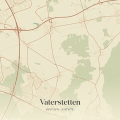 Vintage map of Vaterstetten, Germany.