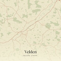 Vintage map of Velden, Germany.
