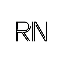 RN monogram logo design letter text name symbol monochrome logotype alphabet character simple logo