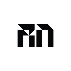 RN monogram logo design letter text name symbol monochrome logotype alphabet character simple logo