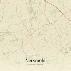 Vintage map of Versmold, Germany.