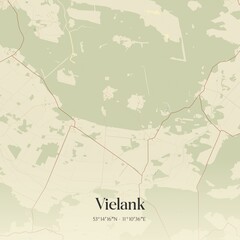 Vintage map of Vielank, Germany.