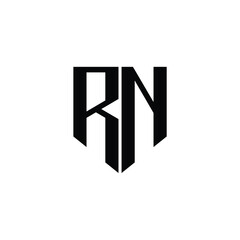 RN monogram logo design letter text name symbol monochrome logotype alphabet character simple logo