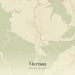 Obraz premium Vintage map of Viernau, Germany.