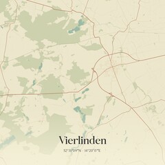 Vintage map of Vierlinden, Germany.