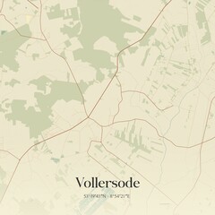 Vintage map of Vollersode, Germany.