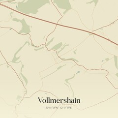 Obraz premium Vintage map of Vollmershain, Germany.