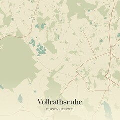 Vintage map of Vollrathsruhe, Germany.