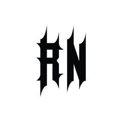 RN monogram logo design letter text name symbol monochrome logotype alphabet character simple logo