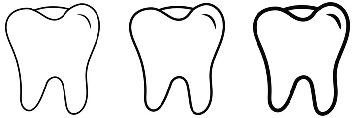 set of tooth liner icon .