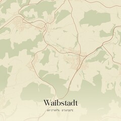 Vintage map of Waibstadt, Germany.