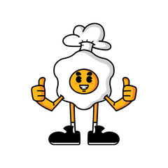fried egg character mascot.eps