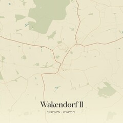 Fototapeta premium Vintage map of Wakendorf II, Germany.