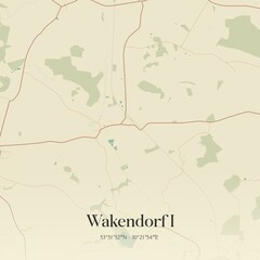Obraz premium Vintage map of Wakendorf I, Germany.
