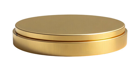 Gold podiums png. Golden pedestal on an isolated transparent background. Podium for advertising, podium for products. PNG.