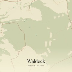 Obraz premium Vintage map of Waldeck, Germany.