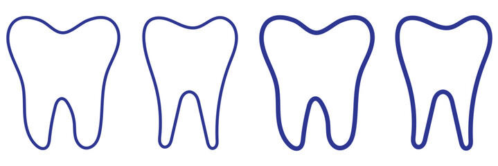 Tooth line icon set. Tooth icon set. teeth icon. Dentistry symbol. 