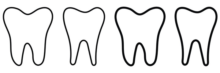 Tooth line icon set. Tooth icon set. teeth icon. Dentistry symbol. 