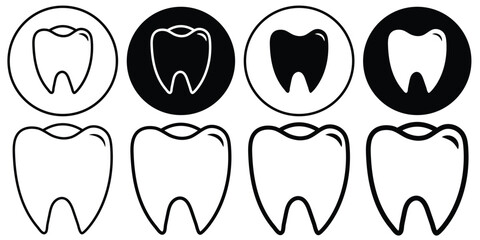 Tooth icon. Dental clinic logo. Human teeth vector illustration. Blue dentistry logotype. Oral hygiene concept. Dentist sign. simple tooth icon. 