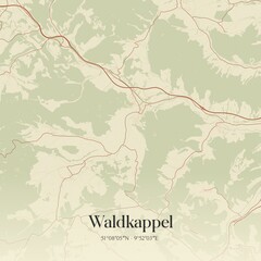 Fototapeta premium Vintage map of Waldkappel, Germany.