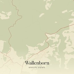 Fototapeta premium Vintage map of Wallenborn, Germany.