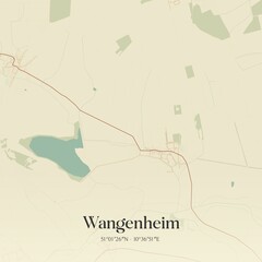 Vintage map of Wangenheim, Germany.