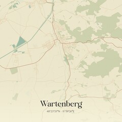 Vintage map of Wartenberg, Germany.