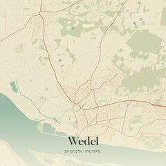 Vintage map of Wedel, Germany.