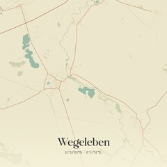 Vintage map of Wegeleben, Germany.