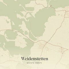 Fototapeta premium Vintage map of Weidenstetten, Germany.