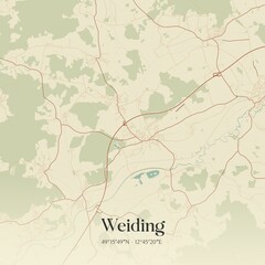 Vintage map of Weiding, Germany.