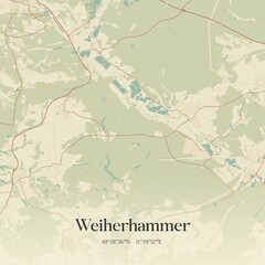 Vintage map of Weiherhammer, Germany.