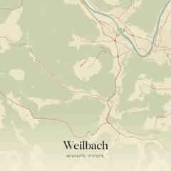 Obraz premium Vintage map of Weilbach, Germany.