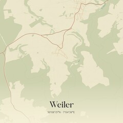 Naklejka premium Vintage map of Weiler, Germany.