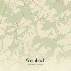 Vintage map of Weinbach, Germany.