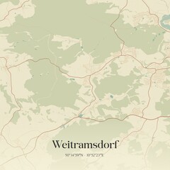 Vintage map of Weitramsdorf, Germany.