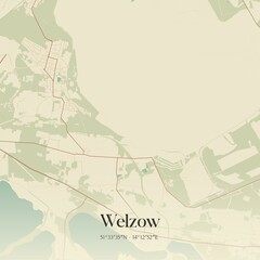 Vintage map of Welzow, Germany.