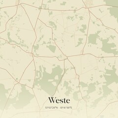 Vintage map of Weste, Germany.