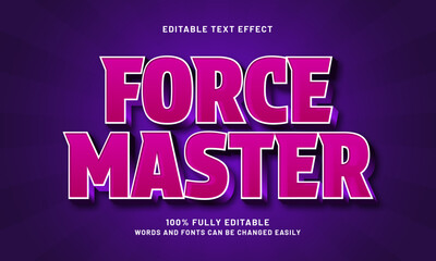 force master editable text effect with a super and hero theme